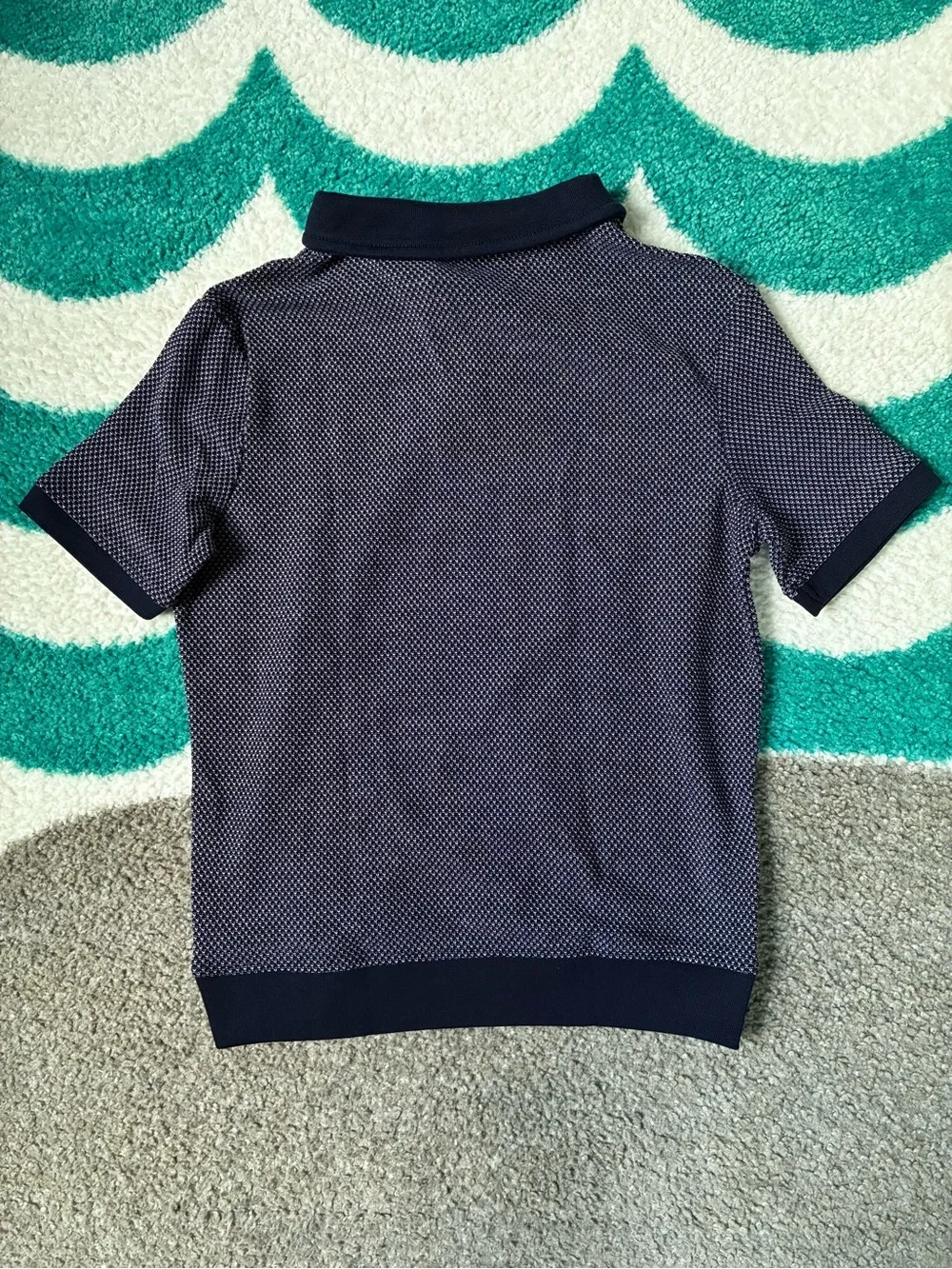 Old Navy Johnny Collar Sweater Polo (Navy/White) Size M (8)